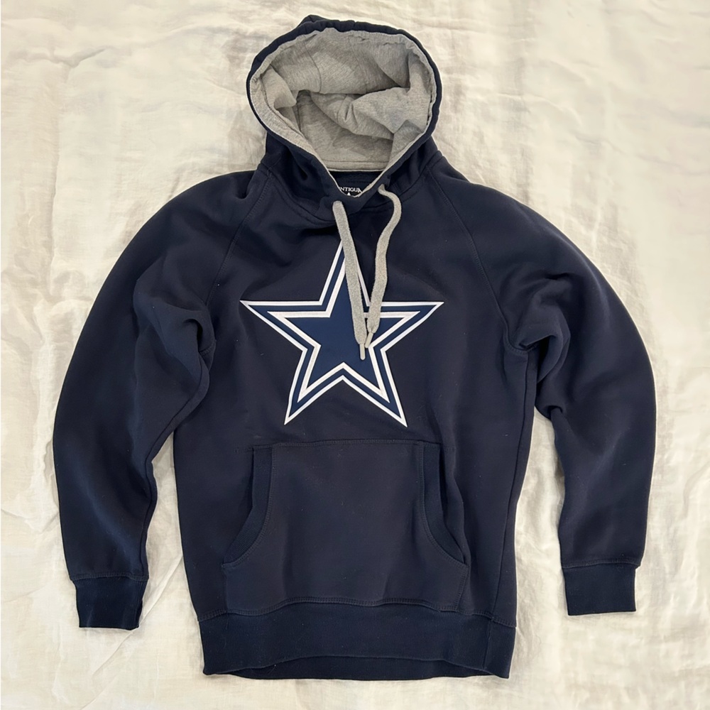 Men’s Antigua Dallas Cowboys Star Hoodie Navy and Gray